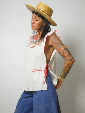 1970's Embroidered Ruffle Tunic