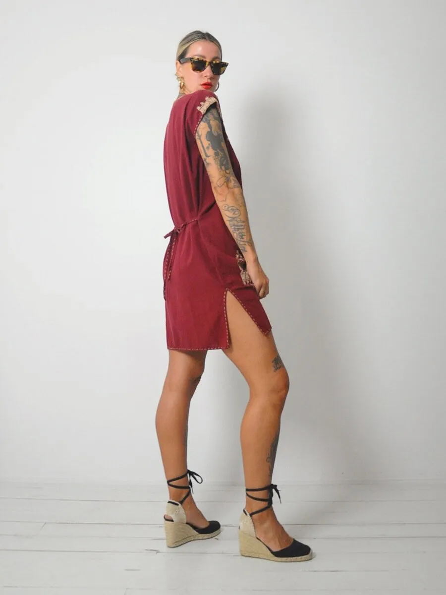 1970's Embroidered Tunic Dress