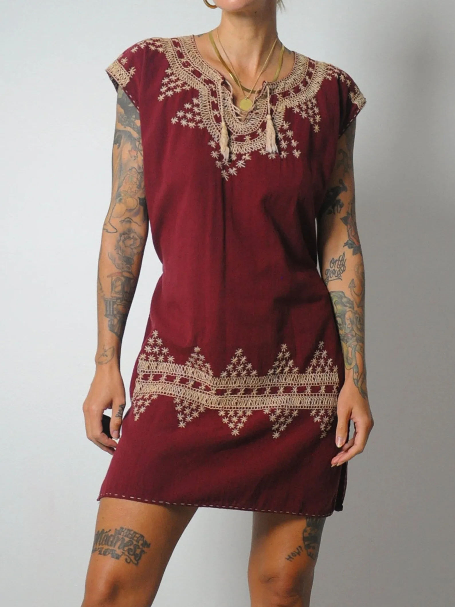 1970's Embroidered Tunic Dress