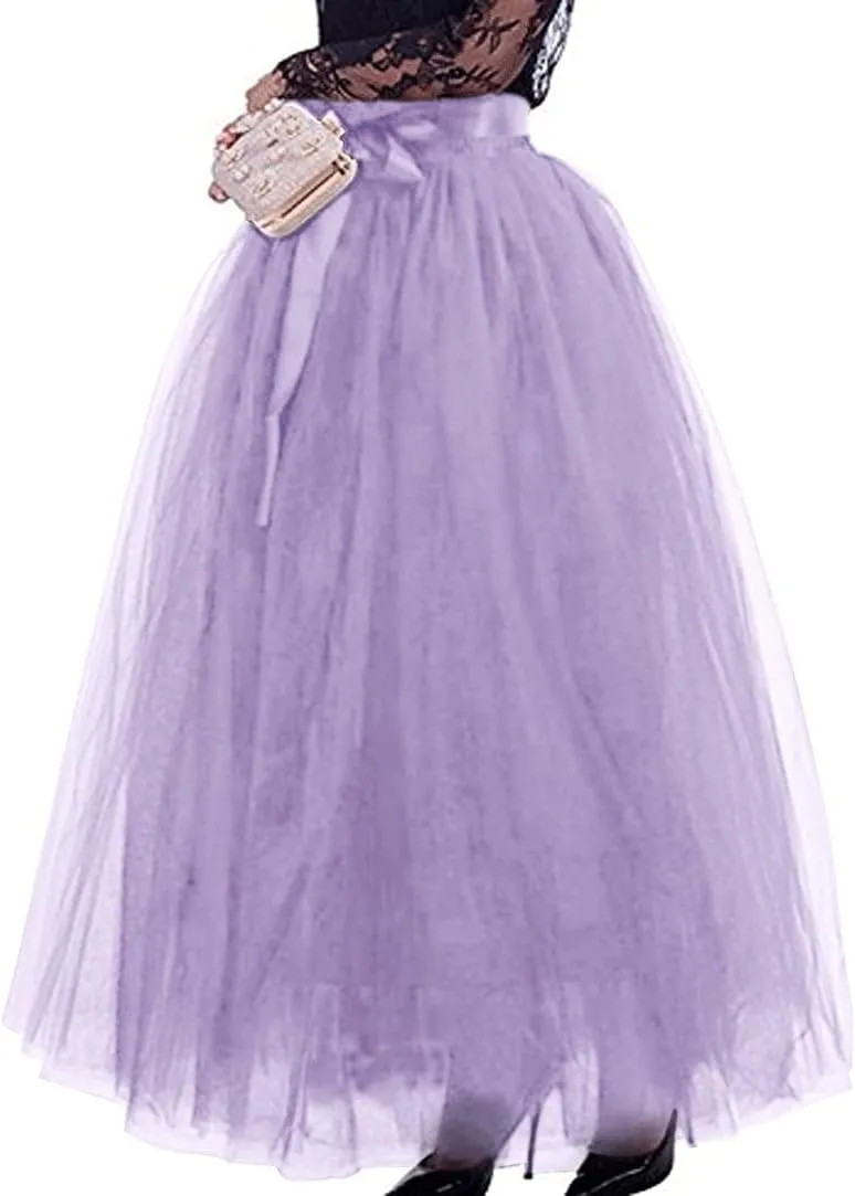 928 - Plus Size Long Maxi A-Line Tutu Tulle Wedding Skirt
