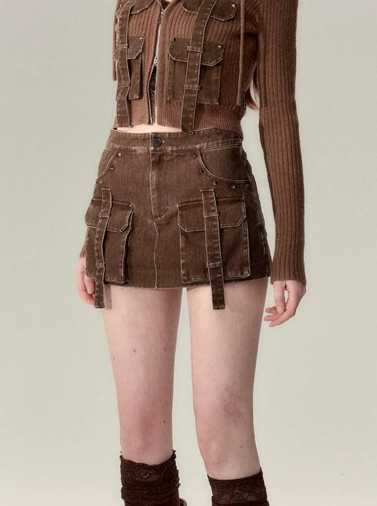 A-line denim skirt