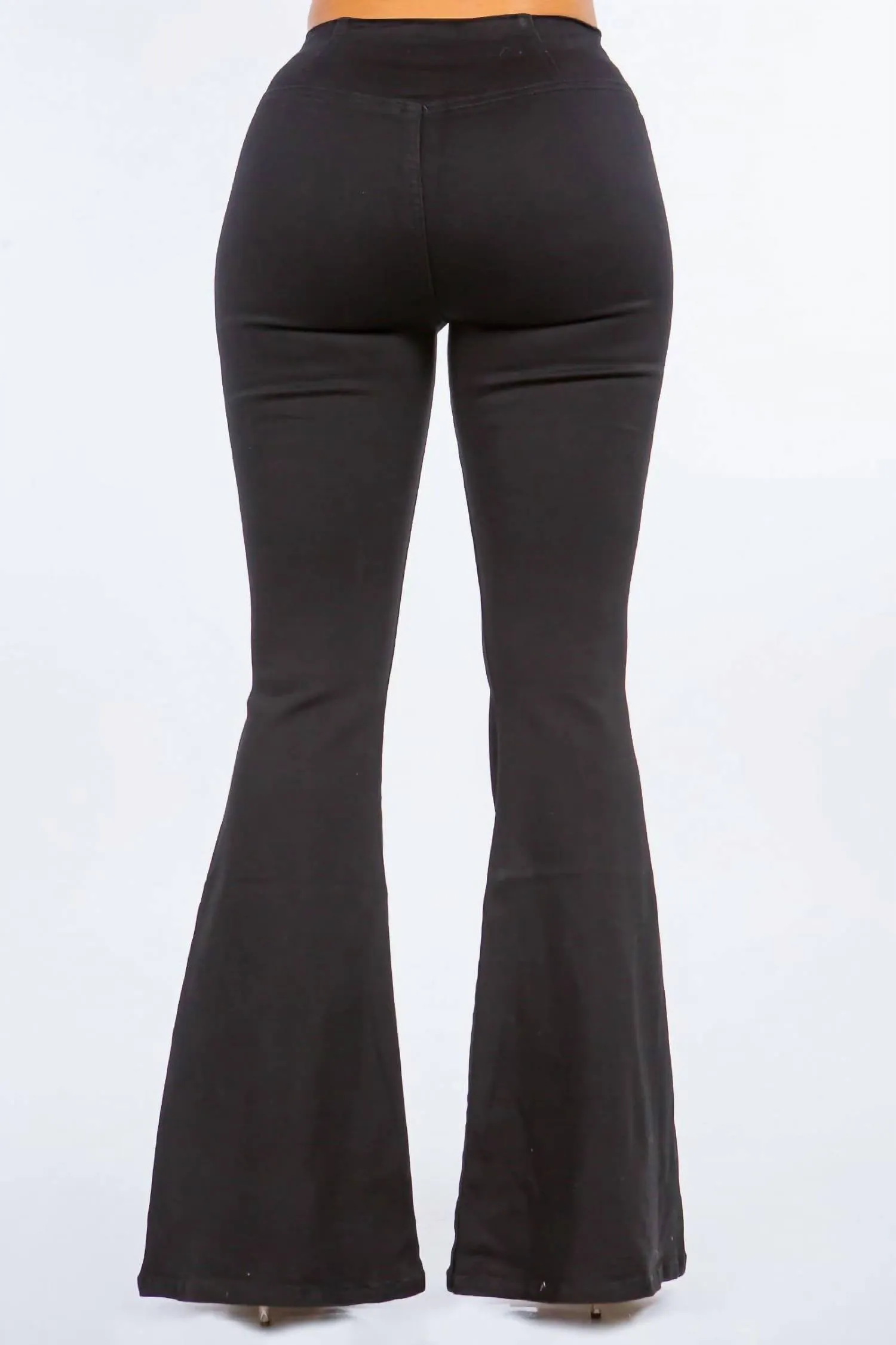American Bazi - High Waist Pull On Flare Jeans