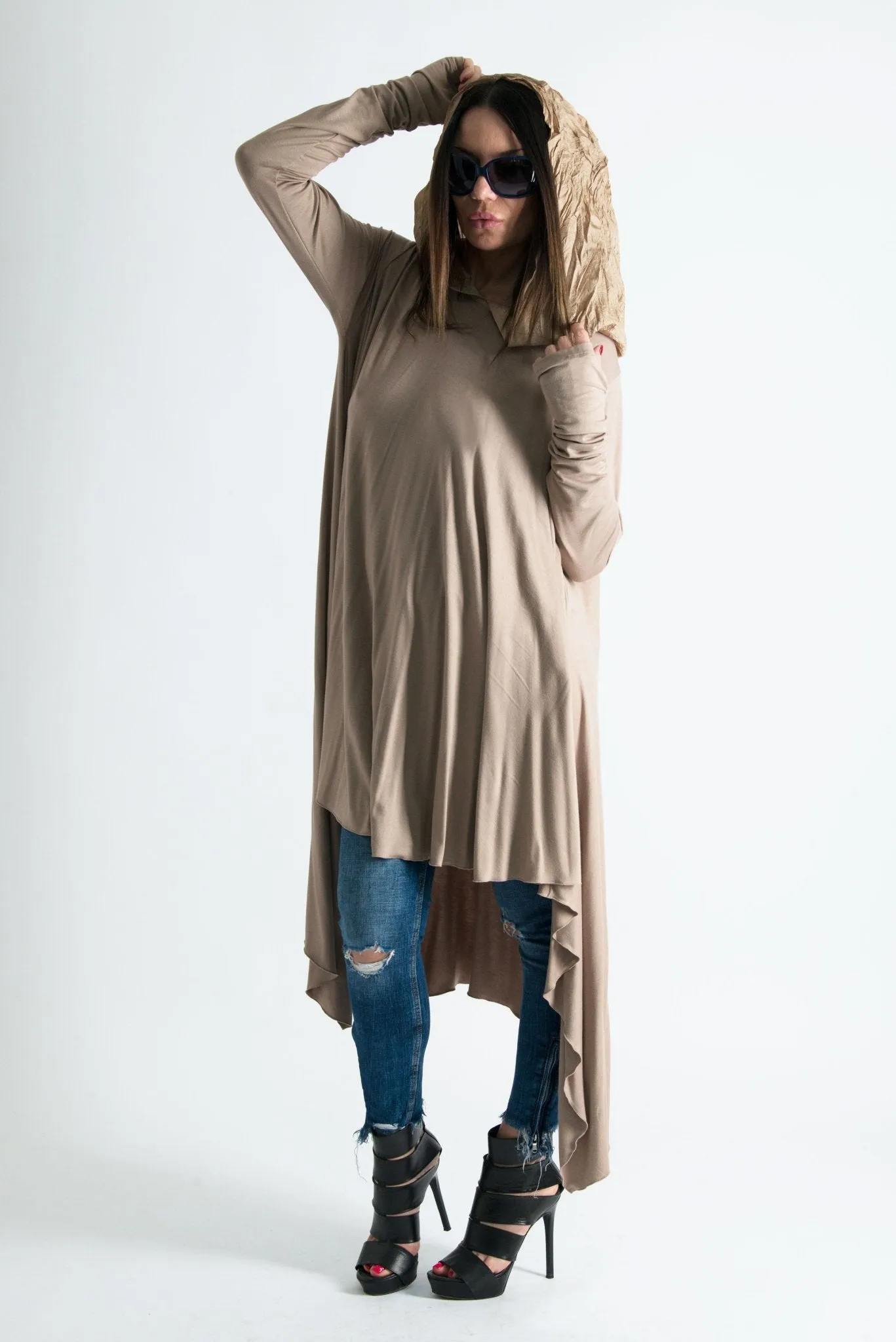 ANIE Long sleeve Hooded Tunic
