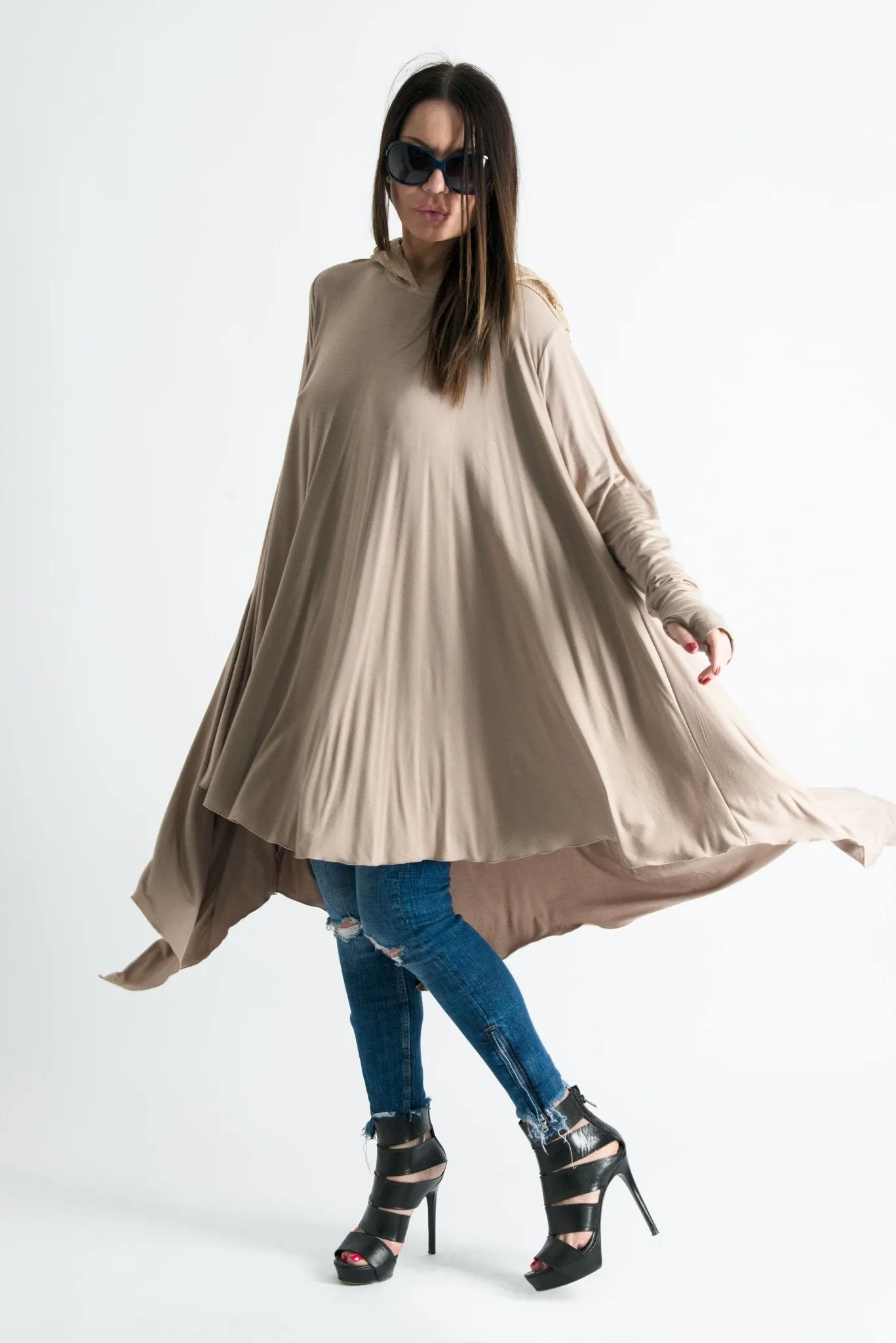 ANIE Long sleeve Hooded Tunic