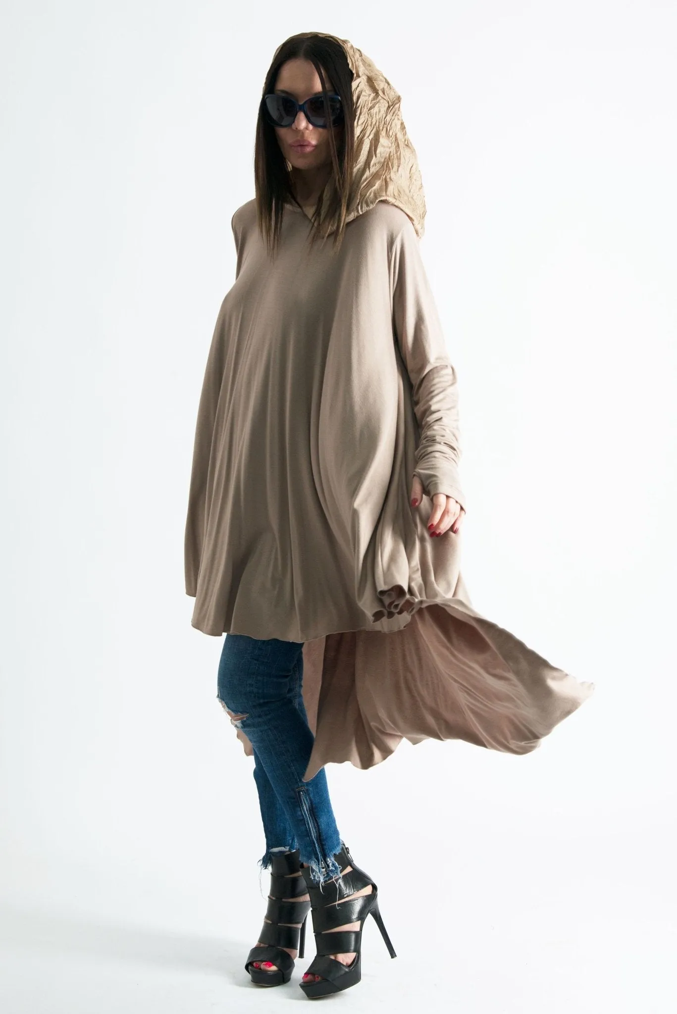 ANIE Long sleeve Hooded Tunic
