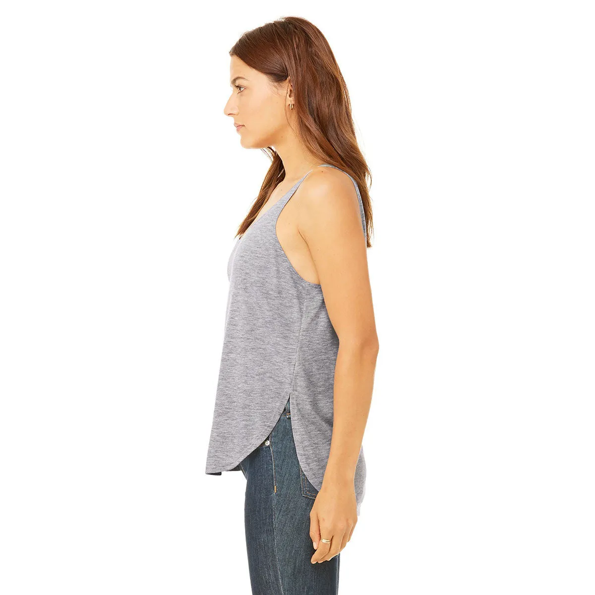 Bella   Canvas Women's Athletic Heather Flowy Side Slit Tank