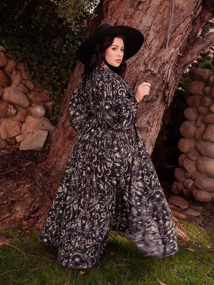 Belladonna Maxi Dress in Cottage Witch Toile Print