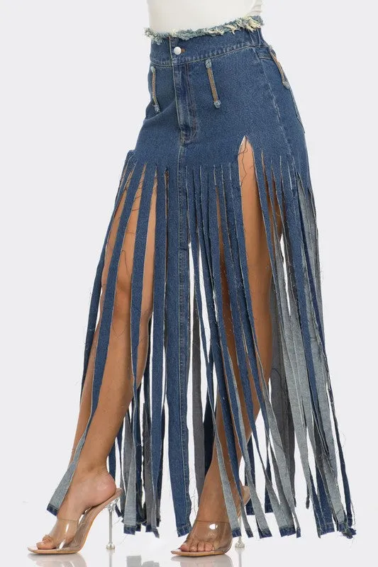 Bohemian Rhapsody Denim Skirt