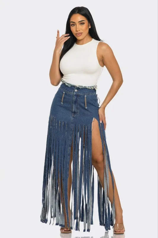 Bohemian Rhapsody Denim Skirt