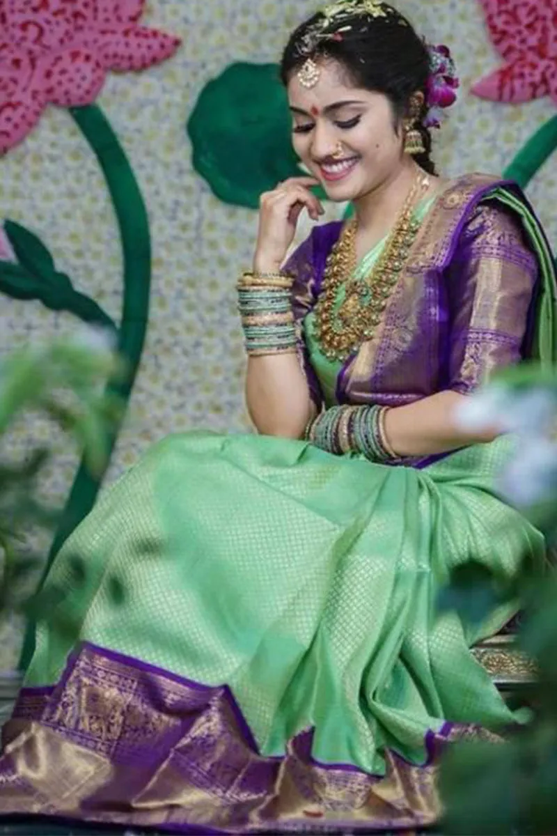 Breathtaking Sea Green Soft Silk Saree With Epiphany Blouse Piece