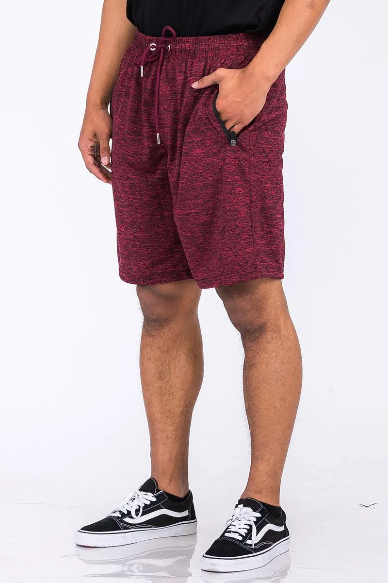 Burgundy Marbled Light Weight Active Shorts