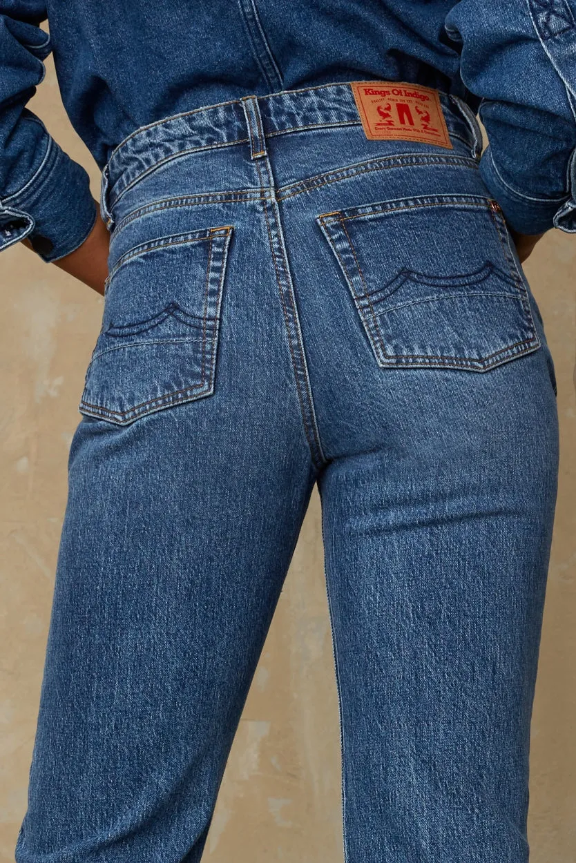 Caroline Cropped Stretch Xavier Blue Marble