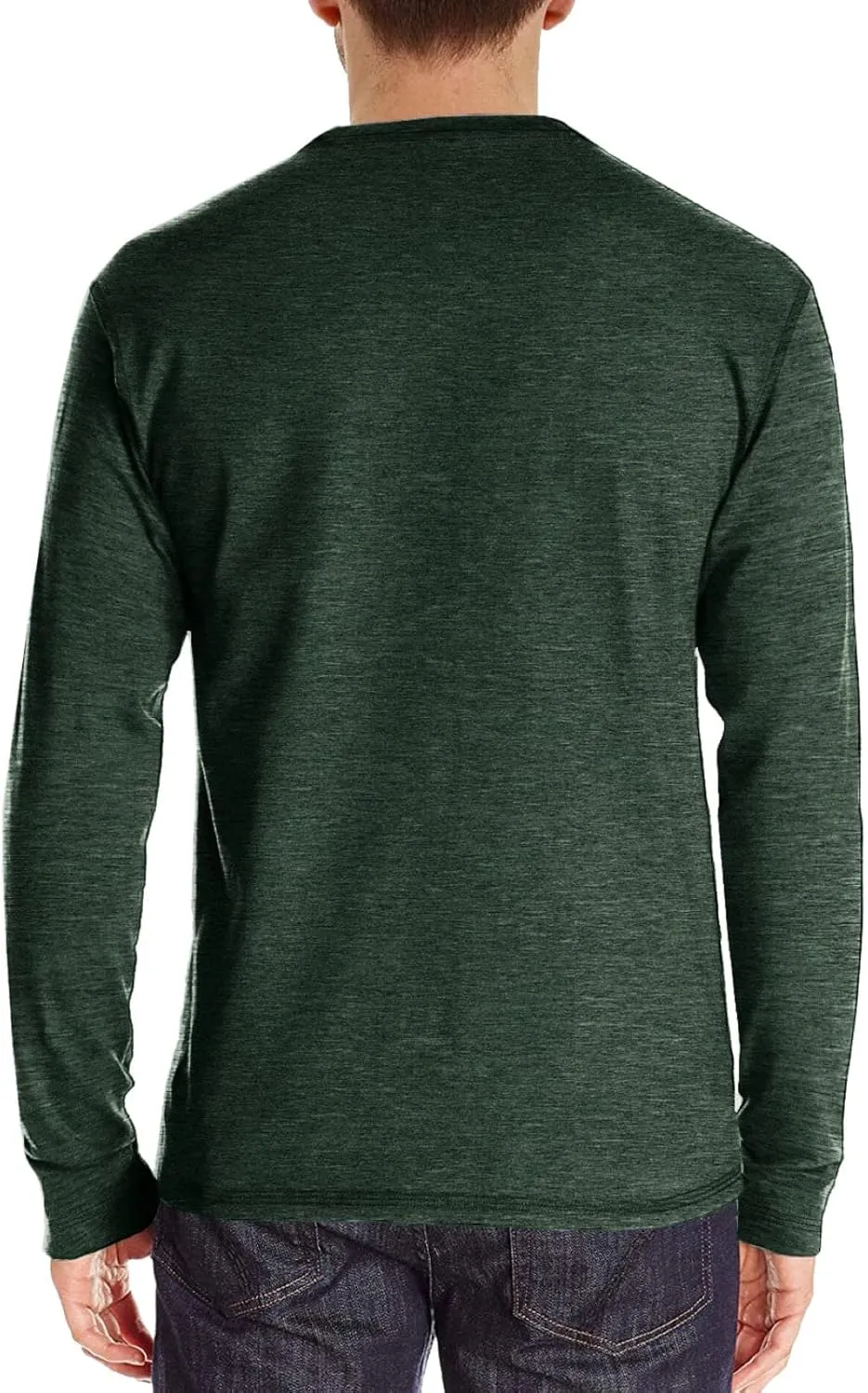 Casual Henley Shirt for Men Lightweight Fitted Long Sleeve Cotton Polo Shirts Breathable Bussiness Work Golf Tee Top
