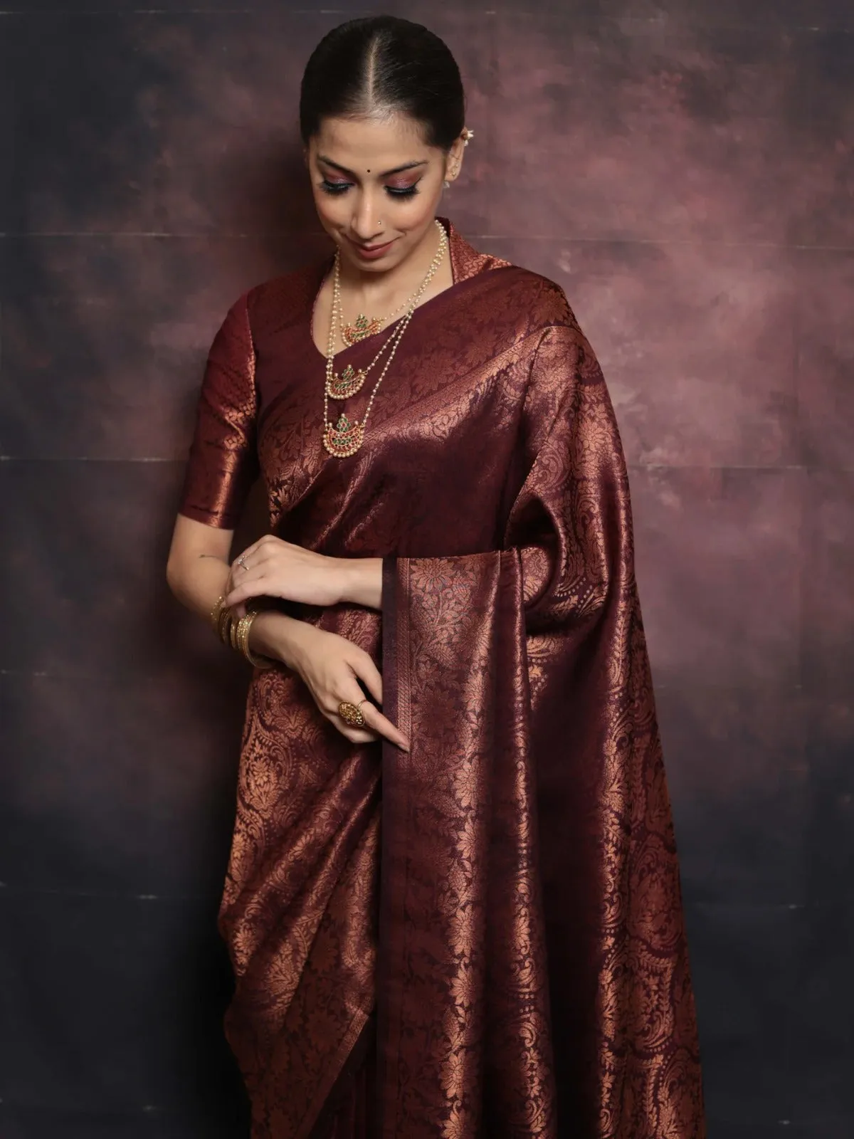 Classic Maroon Soft Silk Saree With Lissome Blouse Piece