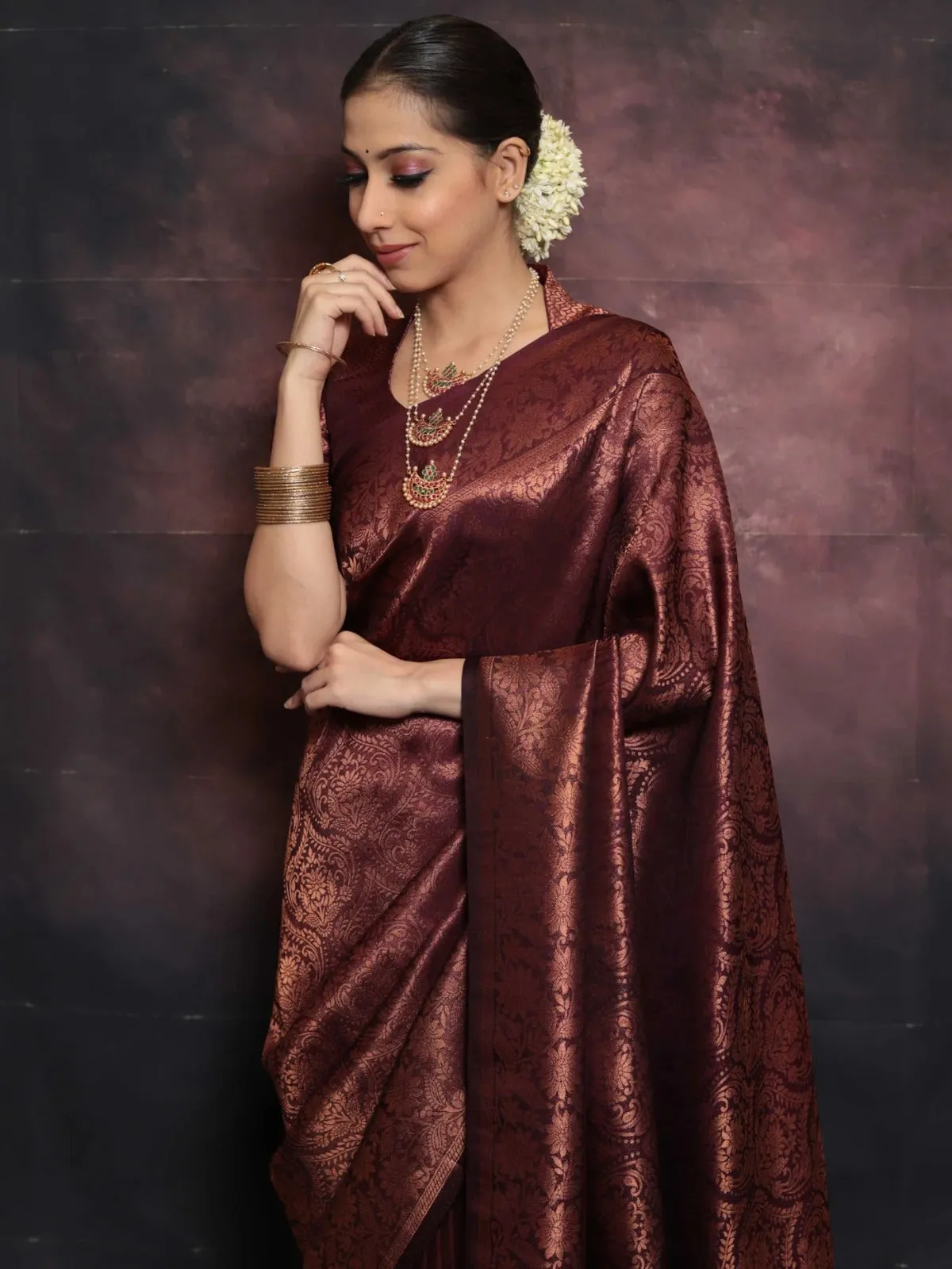 Classic Maroon Soft Silk Saree With Lissome Blouse Piece