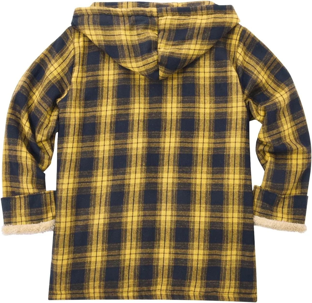 Cotton Plaid Jacket for Men Warm Winter Fleece Lined Coat Full Zip Up Hoodies Soft Thermal Coat Outwear