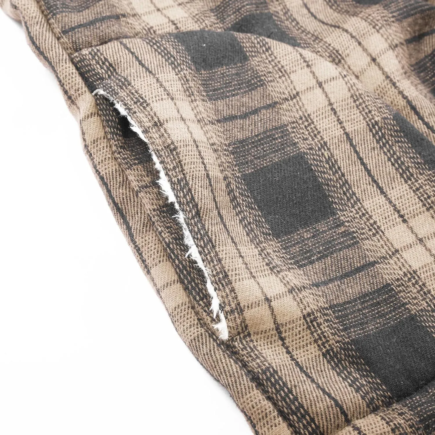Cotton Plaid Jacket for Men Warm Winter Fleece Lined Coat Full Zip Up Hoodies Soft Thermal Coat Outwear