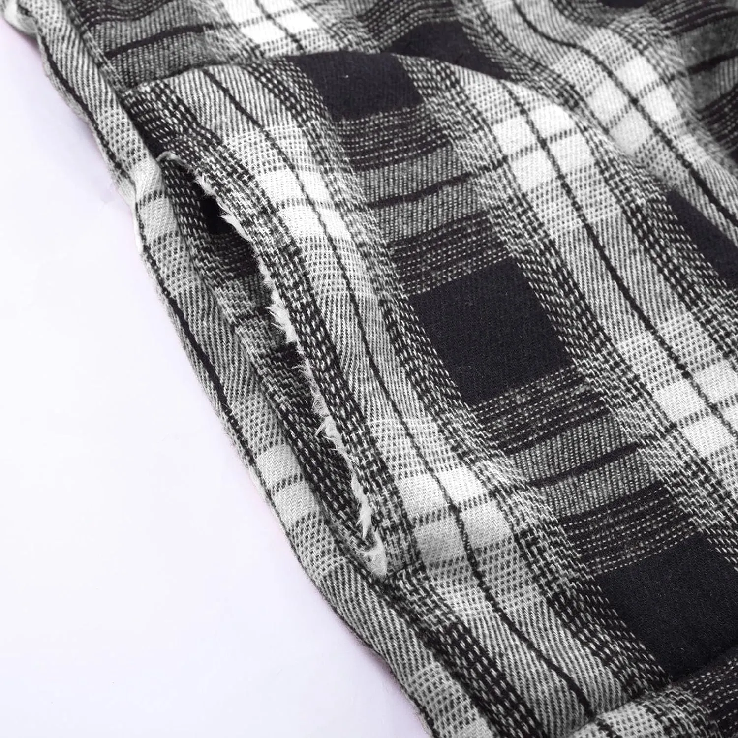 Cotton Plaid Jacket for Men Warm Winter Fleece Lined Coat Full Zip Up Hoodies Soft Thermal Coat Outwear