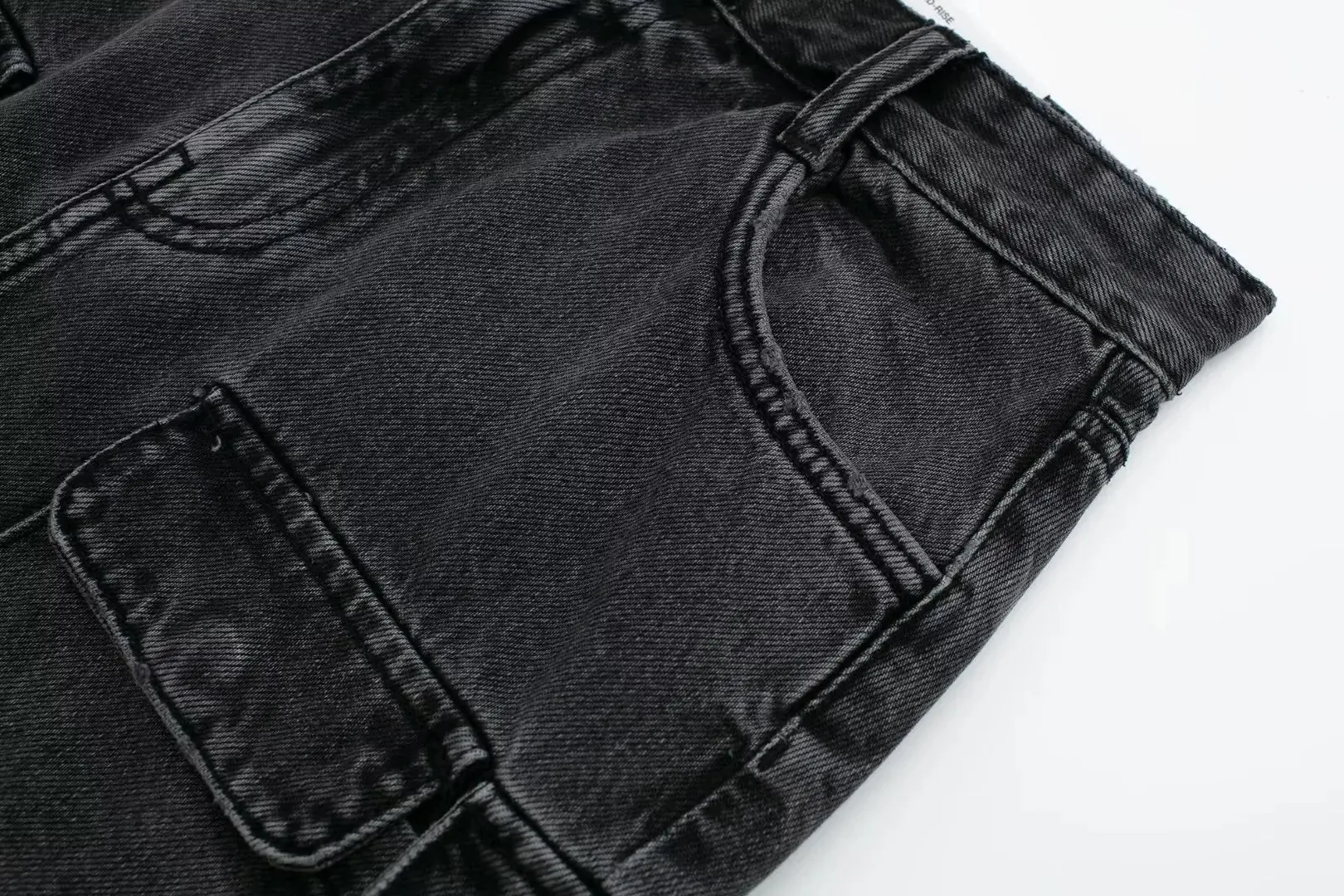 Denim Cargo Mini Skirt