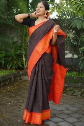 Desultory Black Soft Silk Saree With Fugacious Blouse Piece