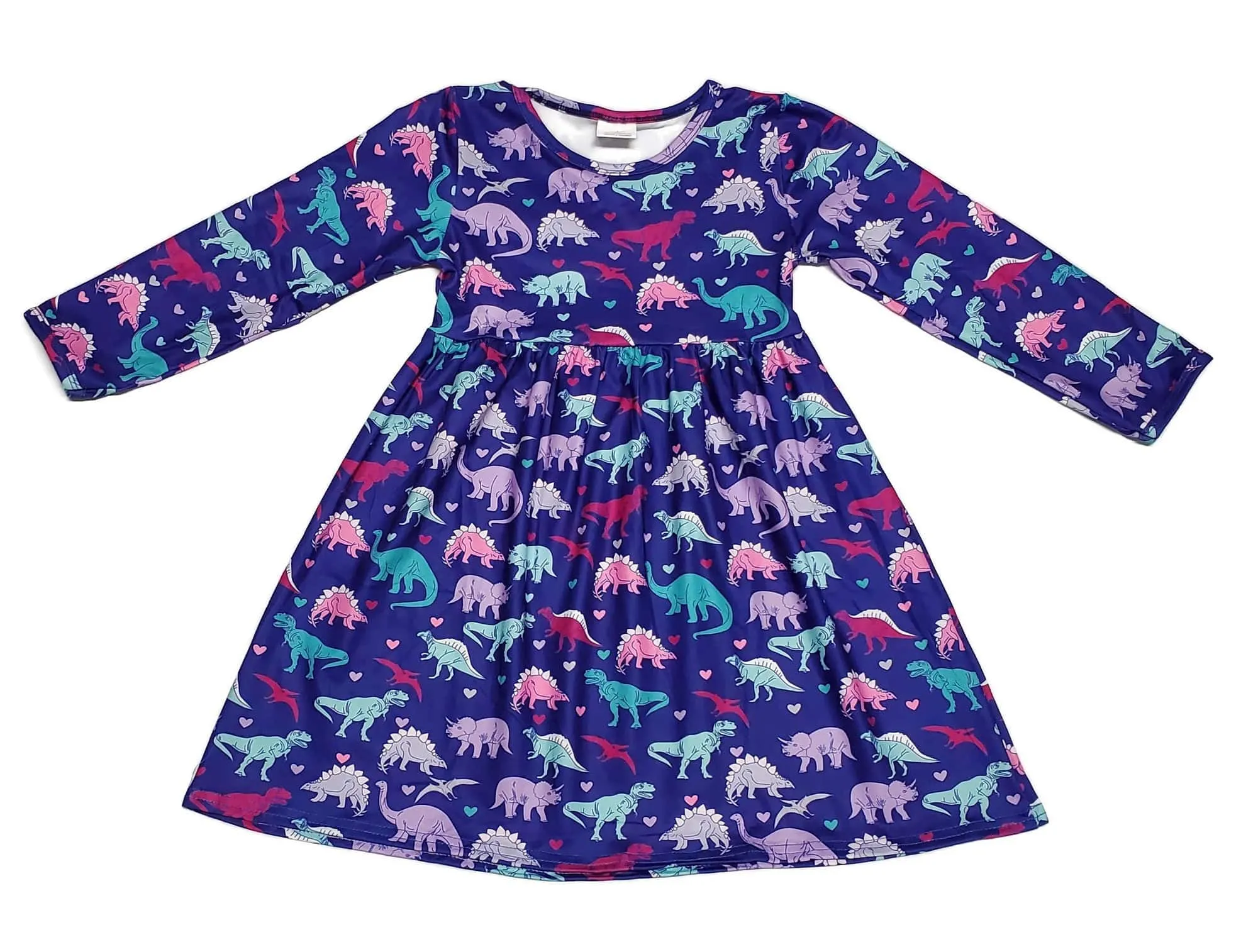 Dino Long Sleeve Milk Silk Dress