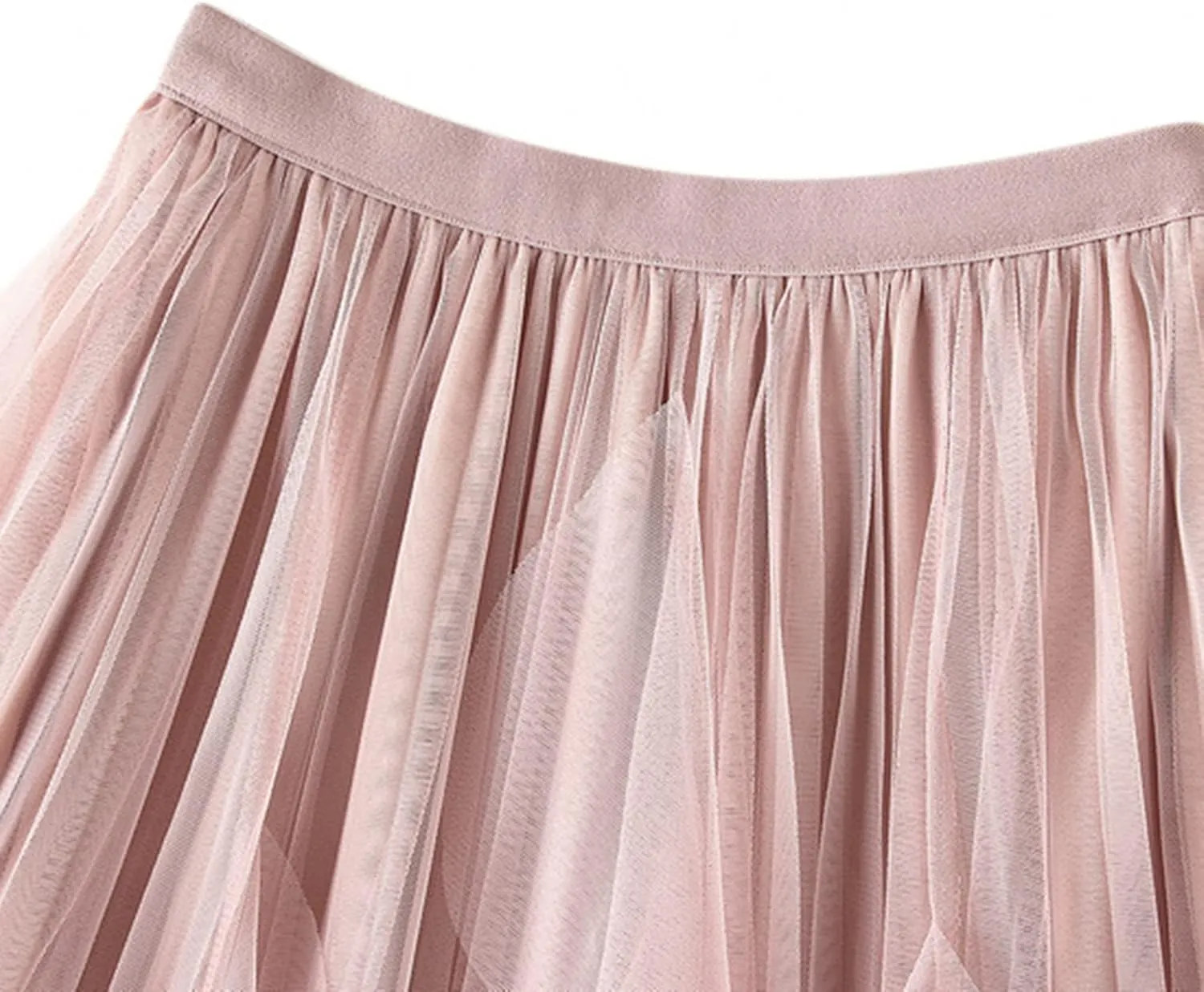 Dirholl Women's A-Line Fairy Elastic Waist Polyester Spandex Midi Skirt