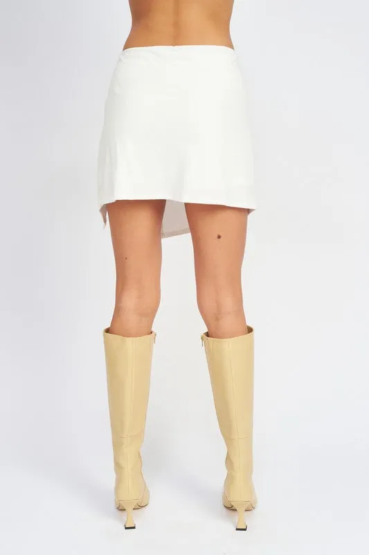EMORY PARK Fashion Ruched Mini Skirt with Side Split