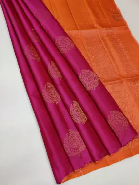 Forbearance Dark Pink Soft Silk Saree With Posh Blouse Piece
