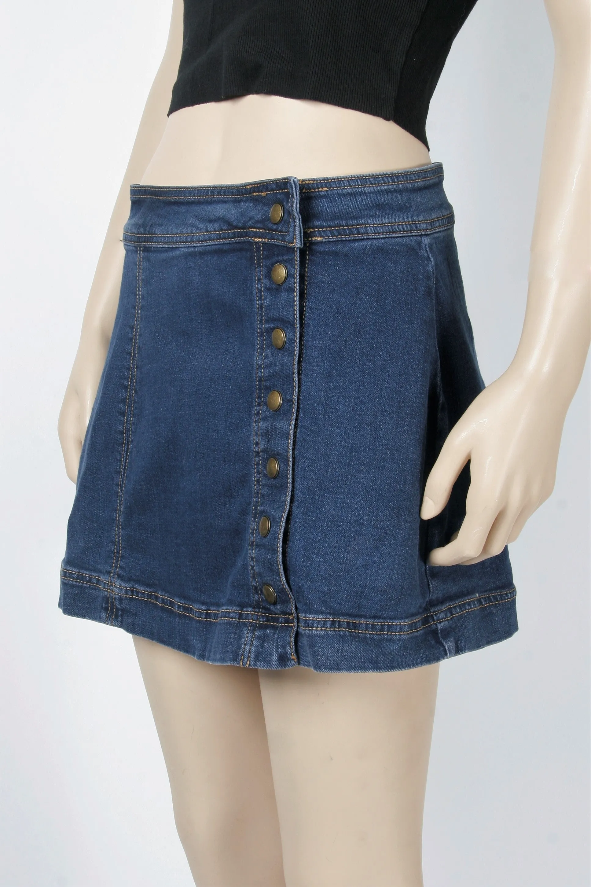 Free People A-Line Denim Skirt-Size 4