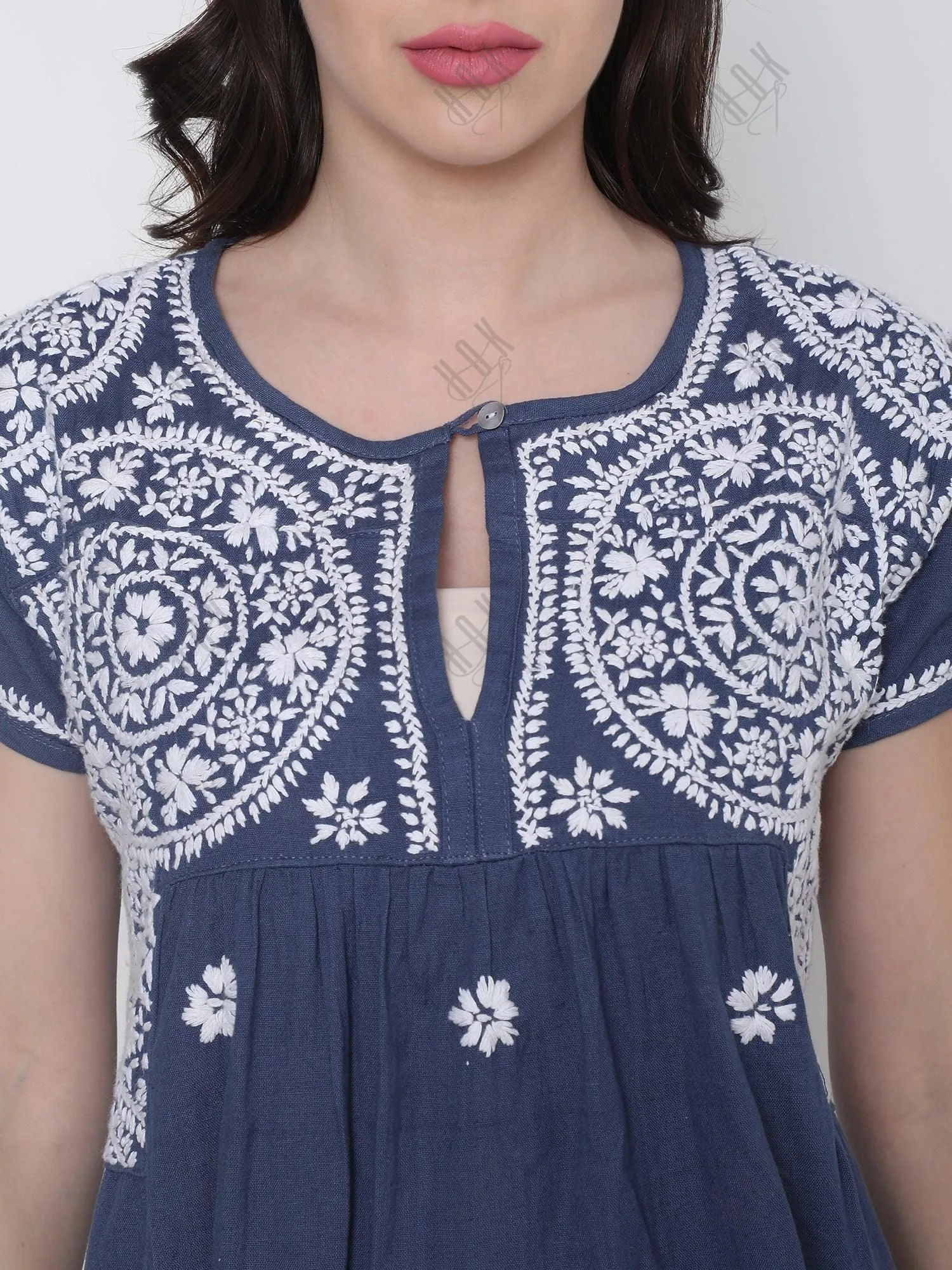 Hand Embroidery Chikankari Tunic for Women