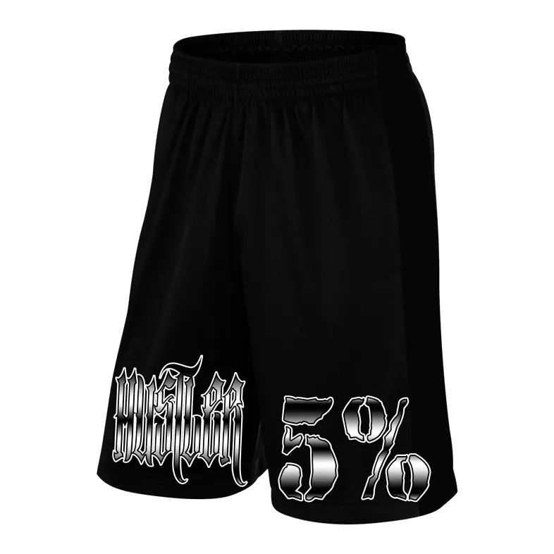 HUSTLER, Black Shorts with White Lettering