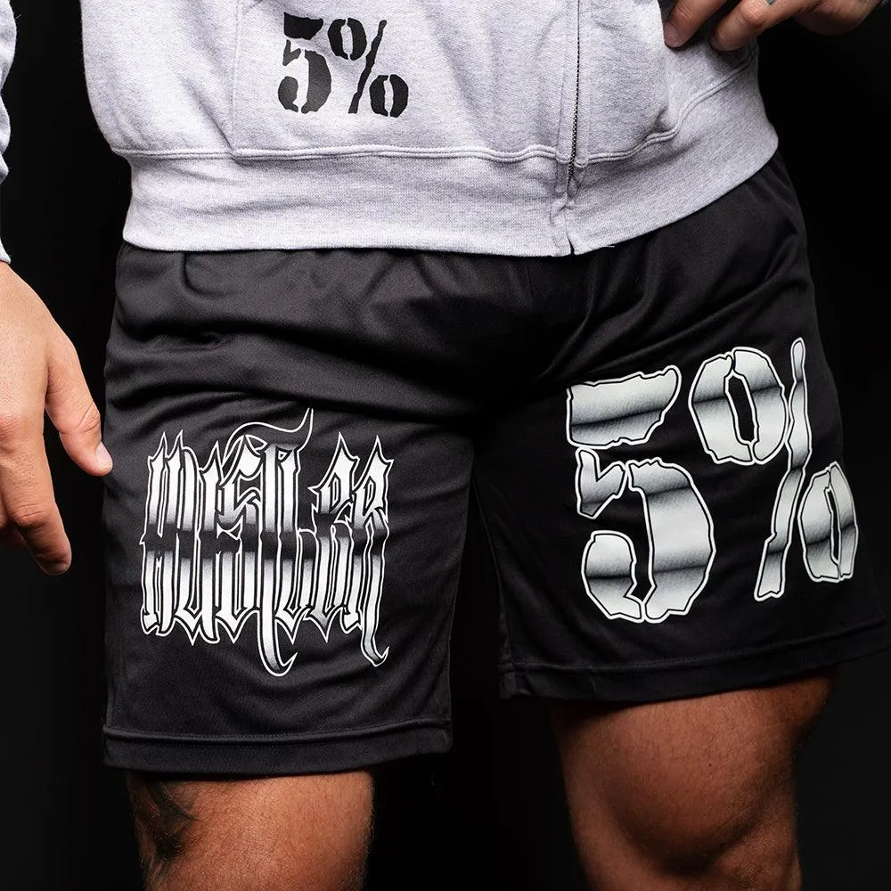 HUSTLER, Black Shorts with White Lettering