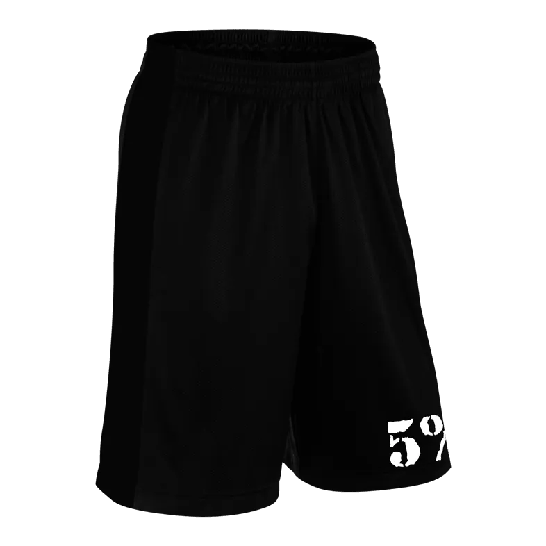 HUSTLER, Black Shorts with White Lettering