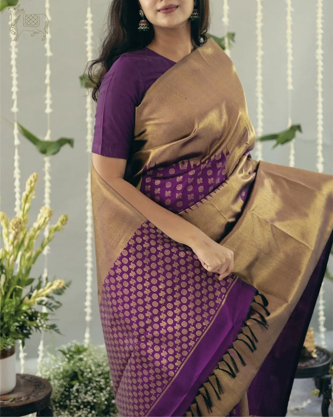 Lovely Purple Soft Silk Saree With Sophisticated Blouse Piece