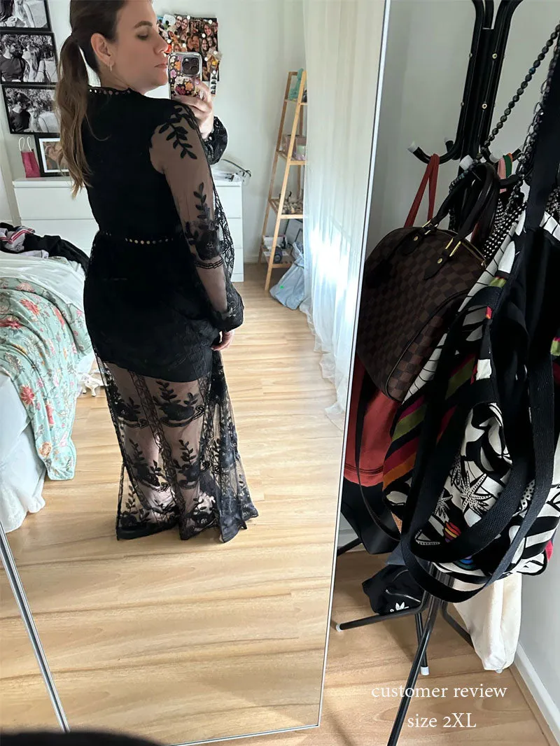 Maxi Dress - Boho Dress - Sundress - Lace Dress - Black Aitana