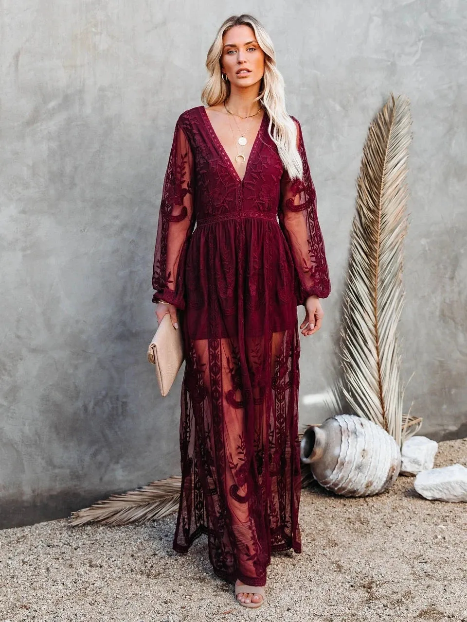 Maxi Dress - Boho Dress - Sundress - Lace Dress - Black Aitana