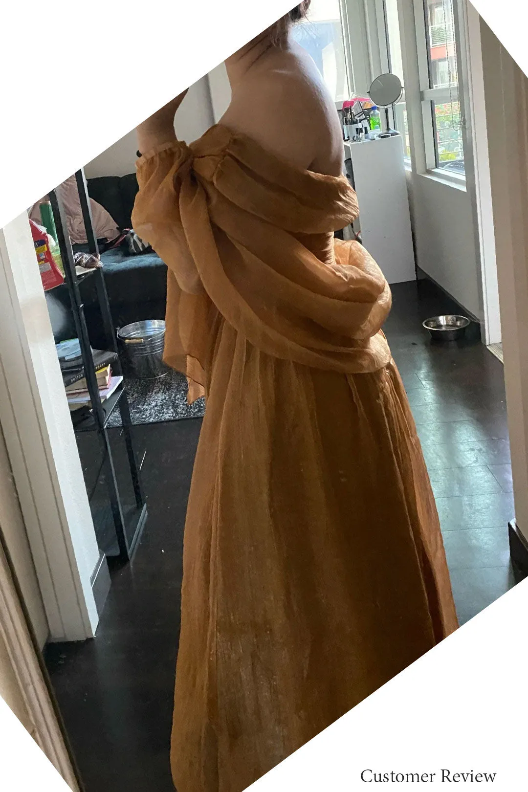 Maxi Dress with Matching Scarf, Boho Vintage Dress, Gown, Sahara in Gold