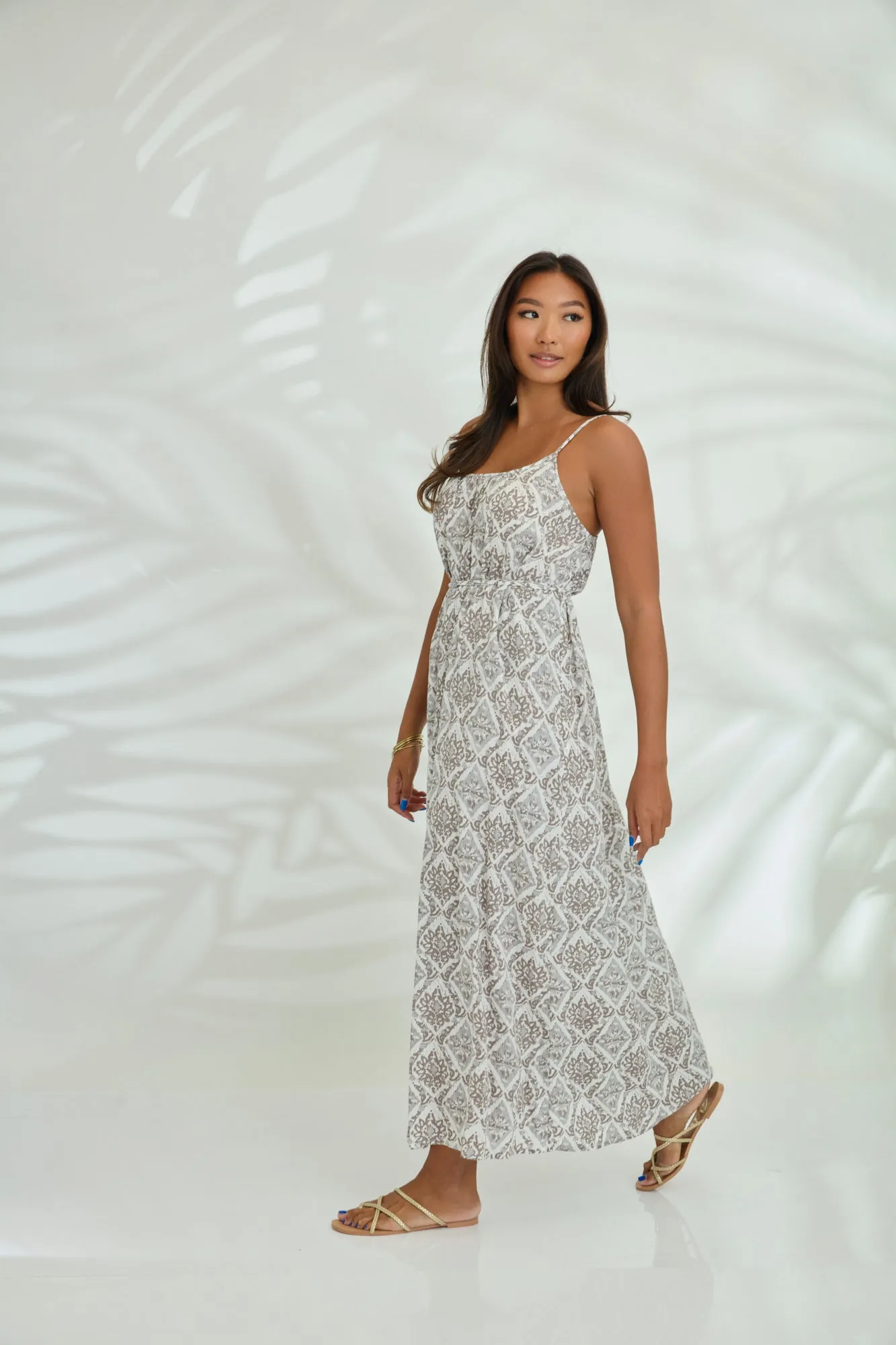 Maxi with belt - Diamond Brown