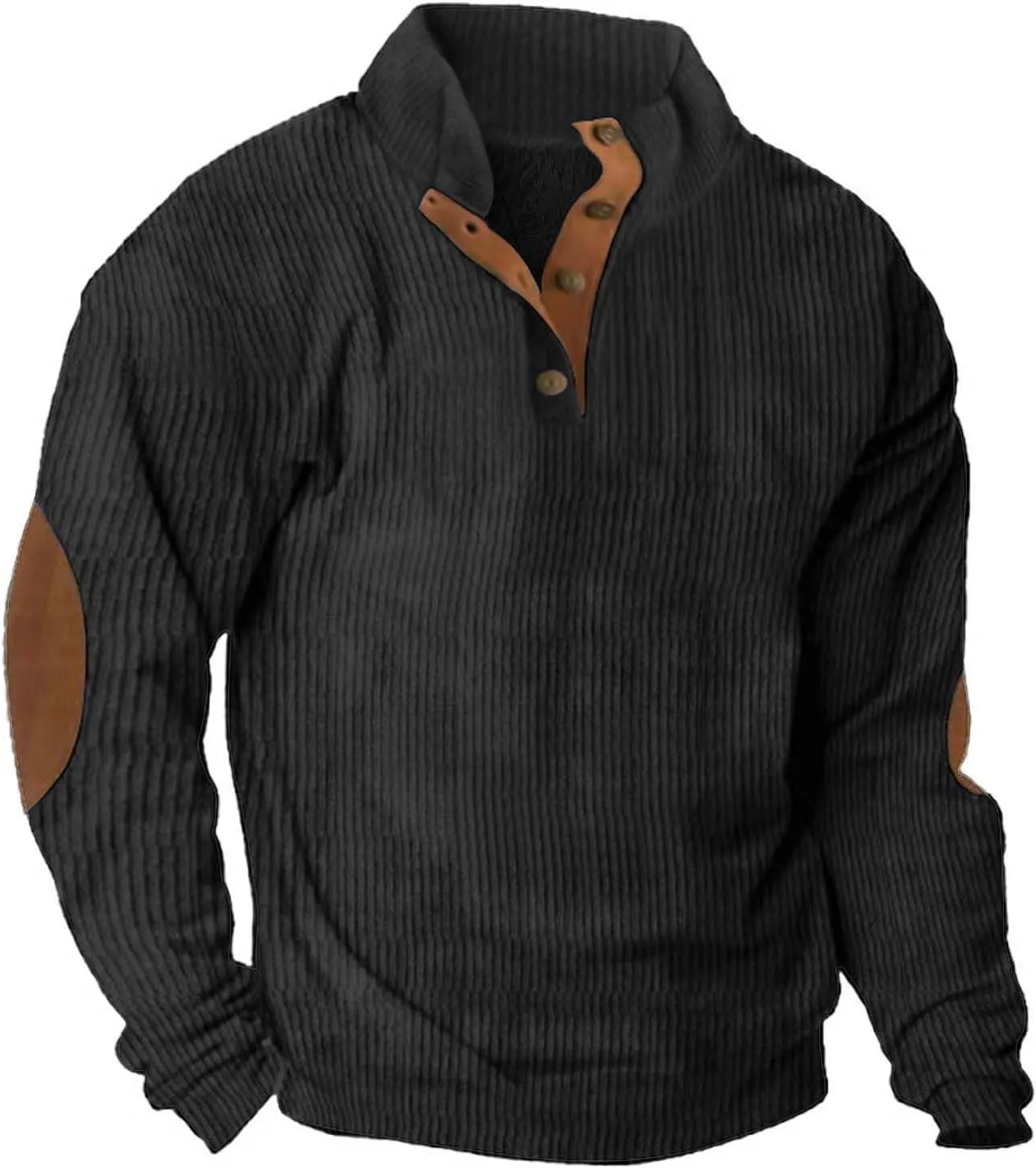 Men's Cashmere Long Sleeve Sweatshirt Day Casual Fashion Soft And Comfortable Small Print Long Sleeved Button