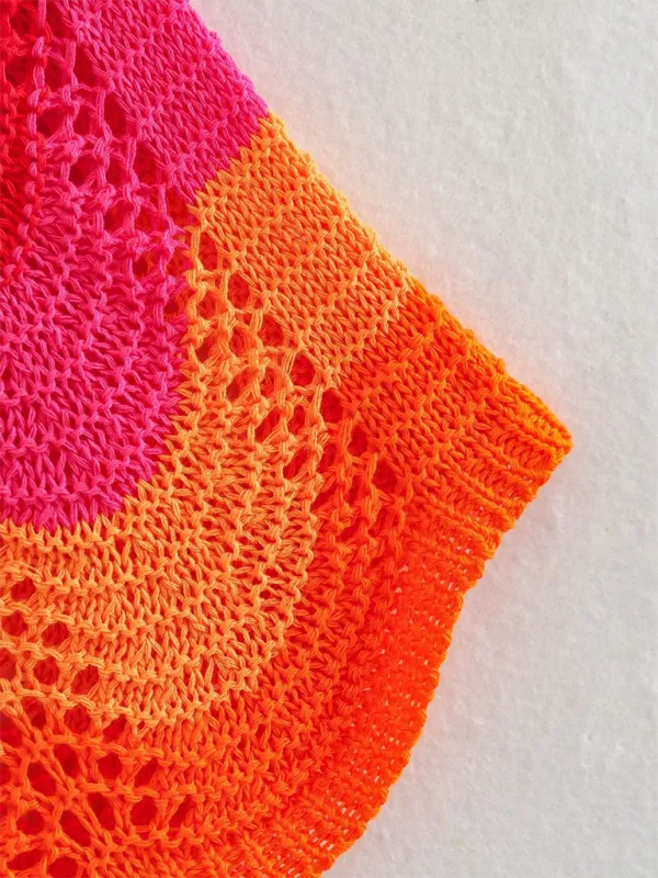 New Casual Multicolor Mesh Knit Skirt