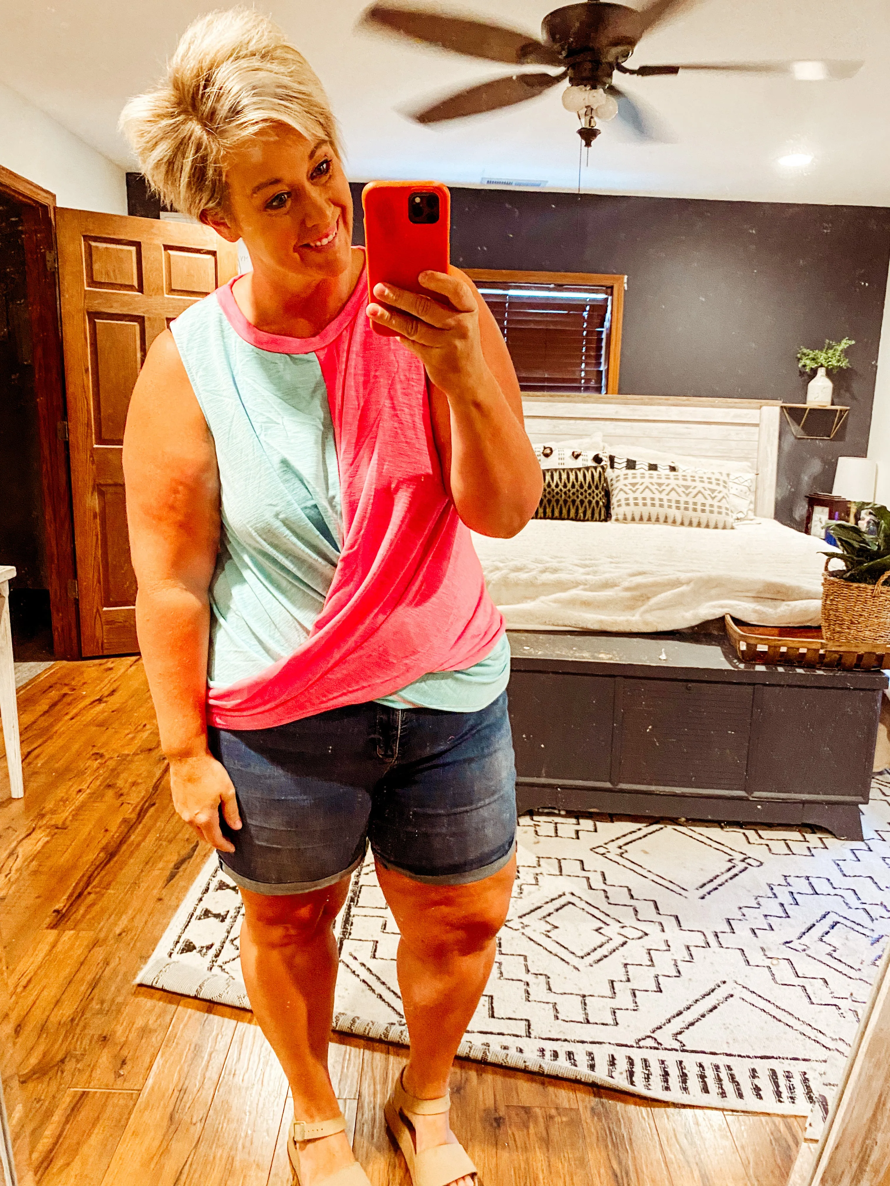 Pink & Aqua Twist Tank