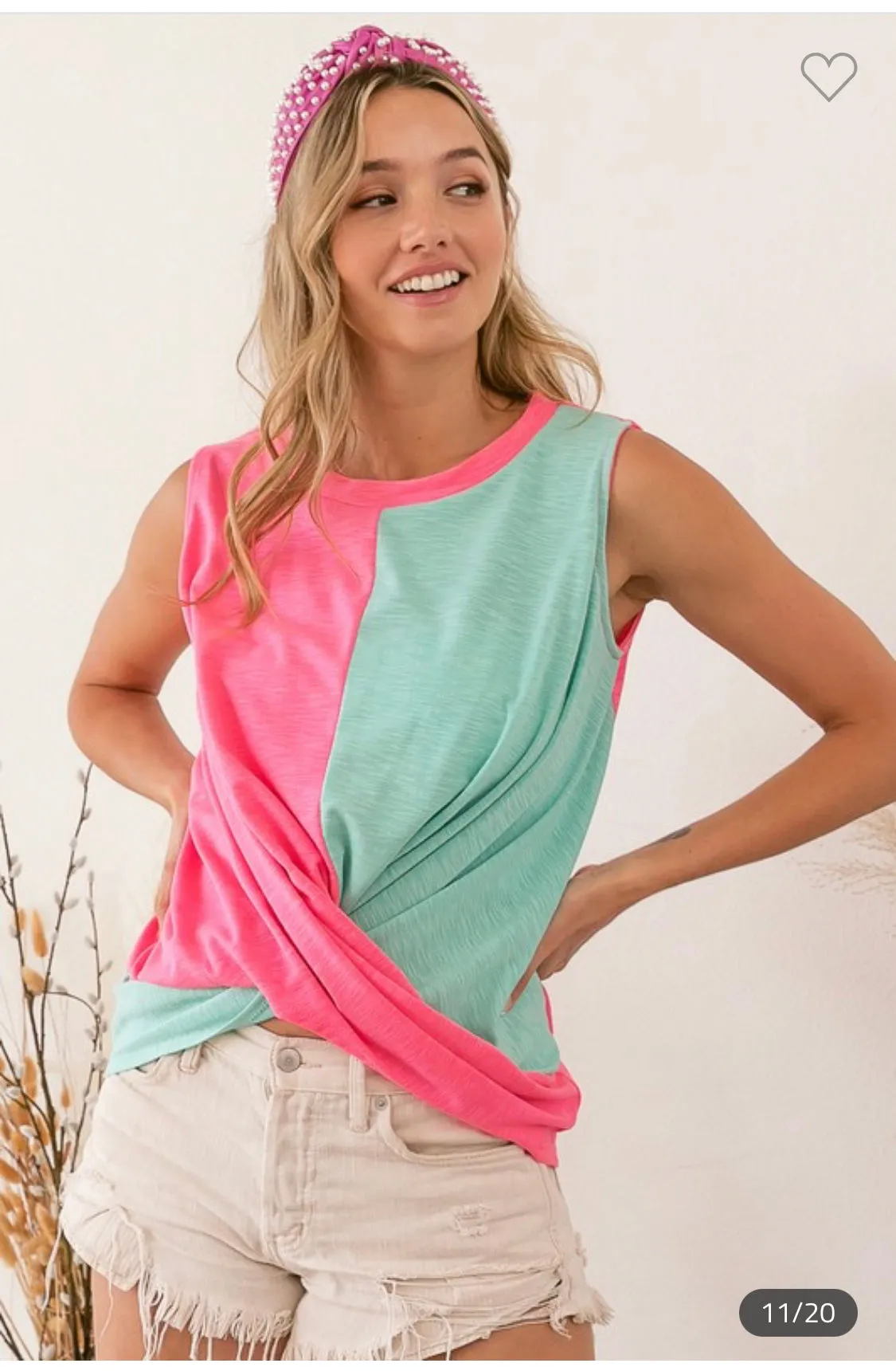 Pink & Aqua Twist Tank