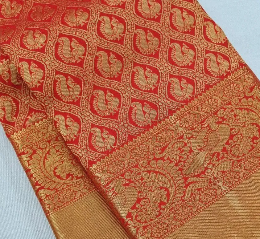Prettiest Red Soft Silk Saree With Pleasant Blouse Piece