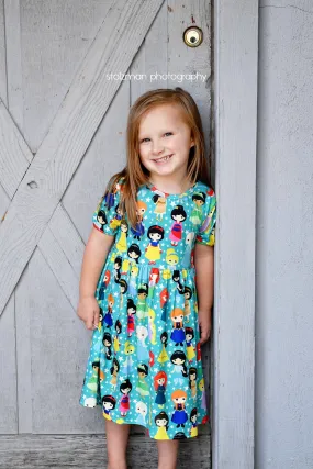 Princess Short Sleeve Milk Silk Dress