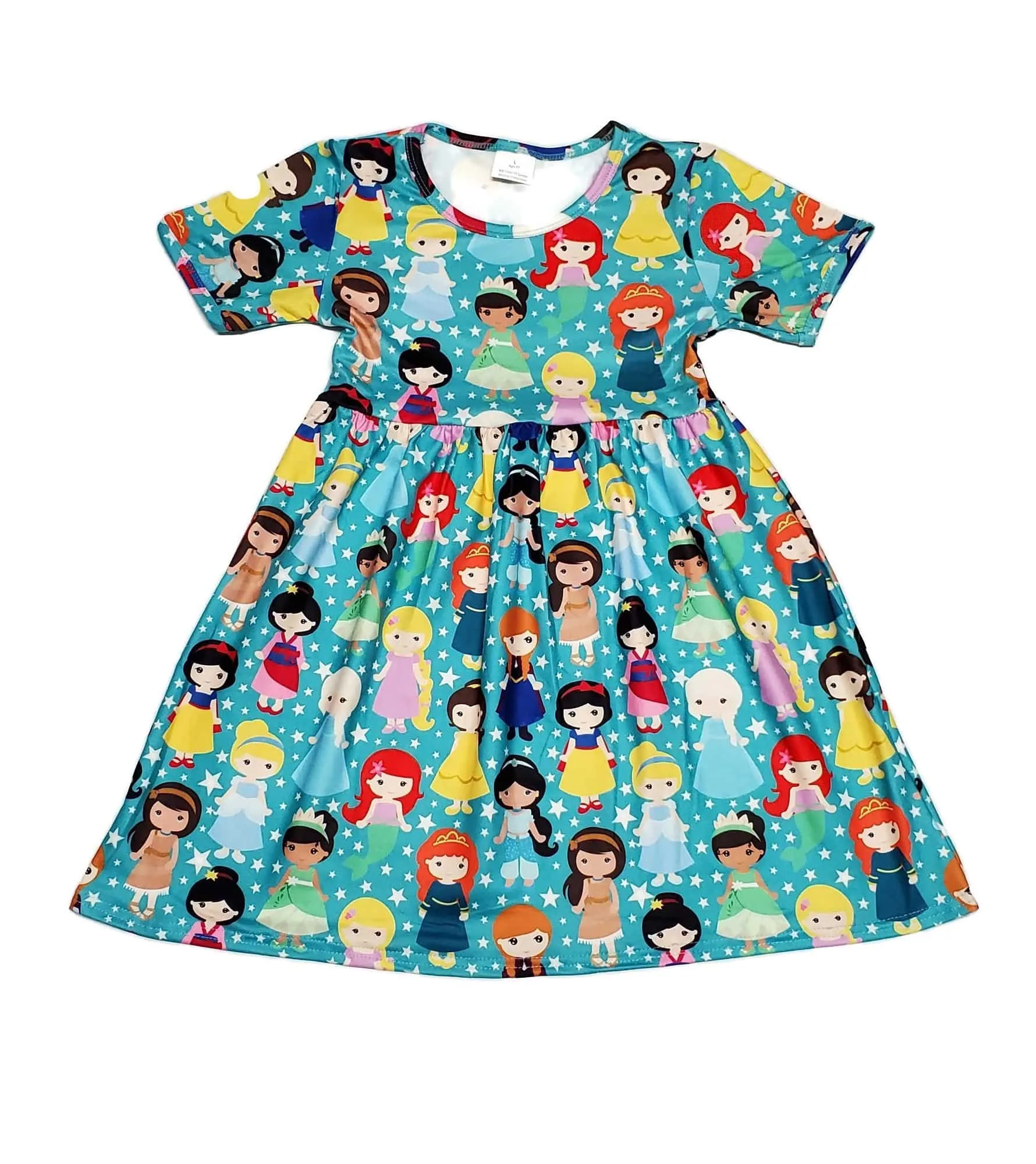 Princess Short Sleeve Milk Silk Dress
