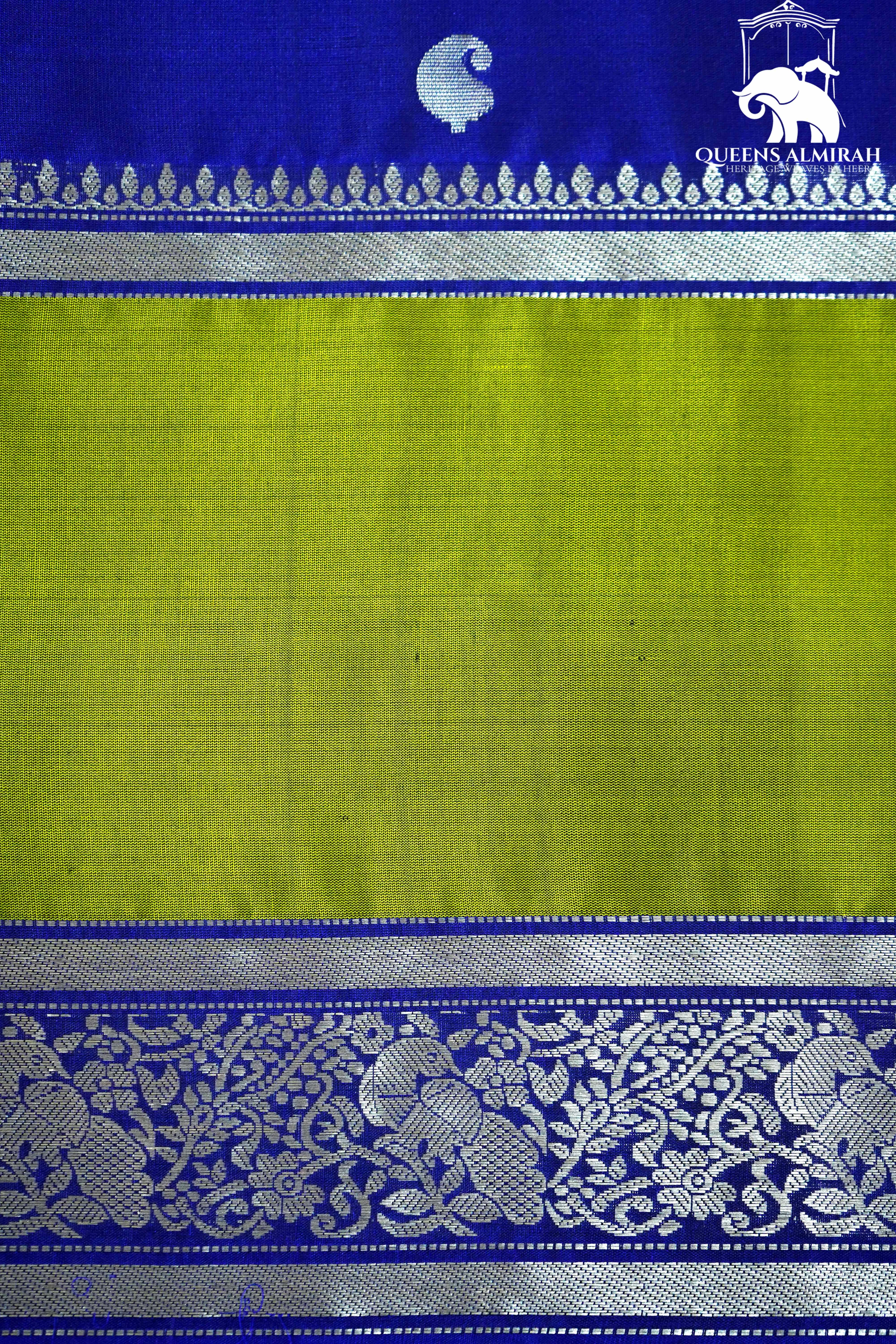 ROYAL BLUE WITH MURKY GREEN SOFT SILK SAREE