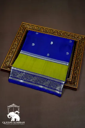 ROYAL BLUE WITH MURKY GREEN SOFT SILK SAREE