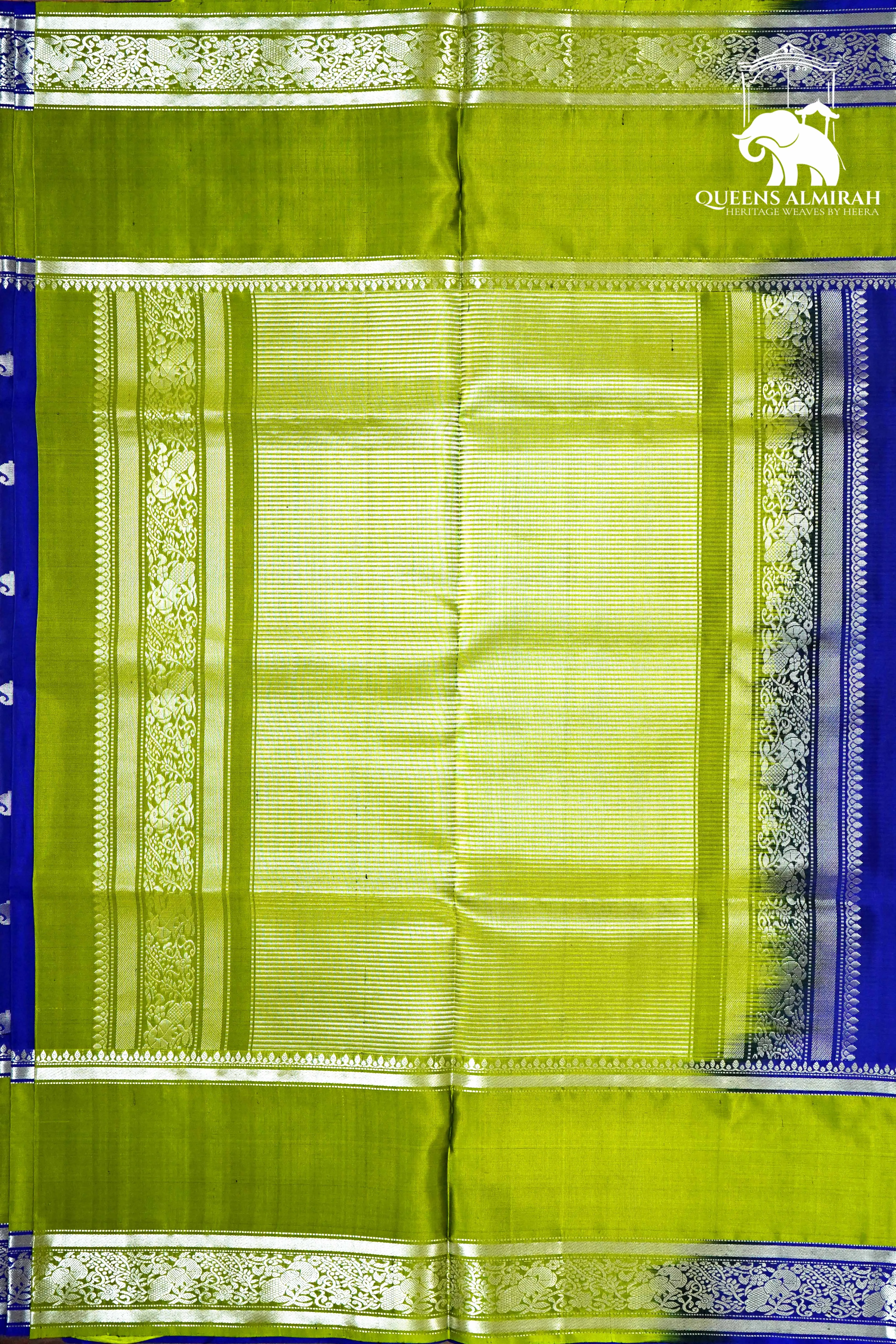 ROYAL BLUE WITH MURKY GREEN SOFT SILK SAREE
