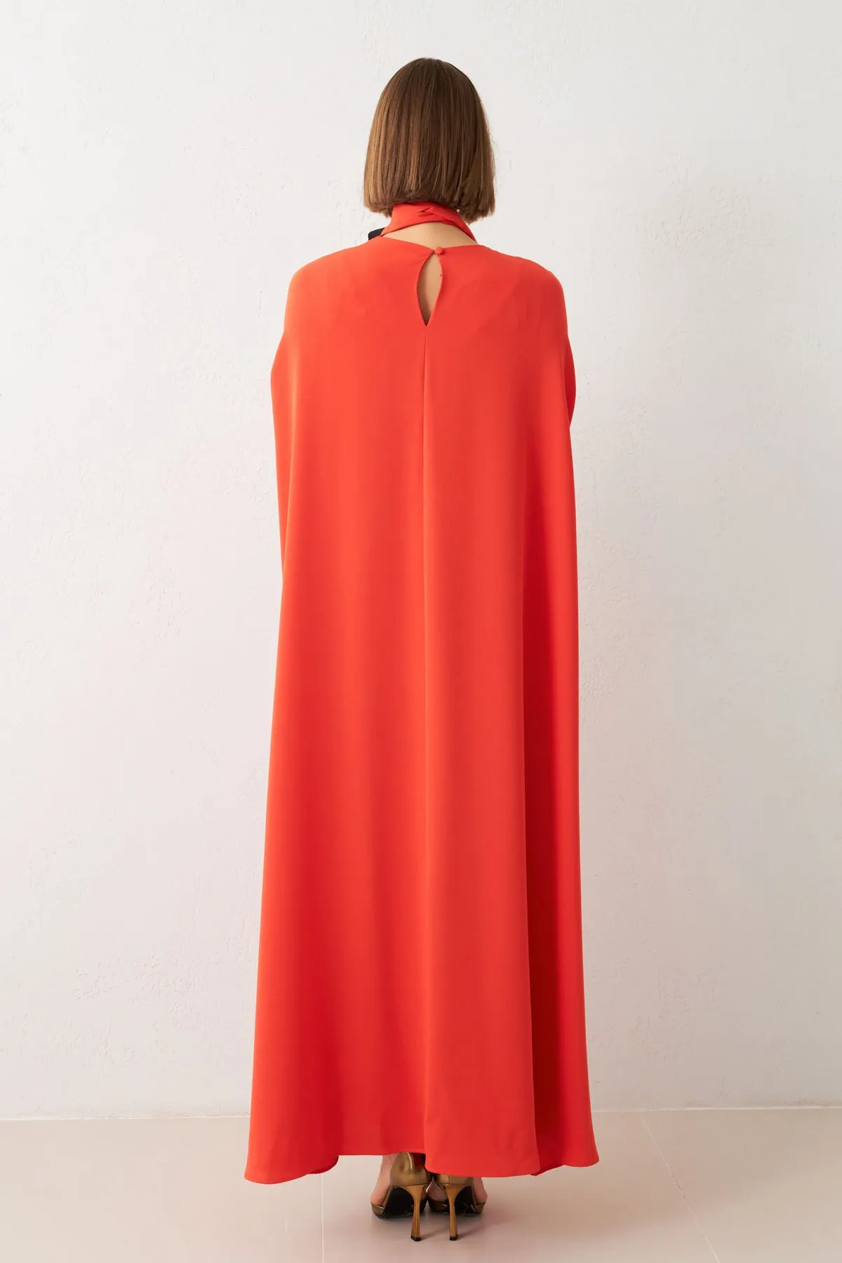Setre Detailed Comfortable Cut Maxi Dress Red