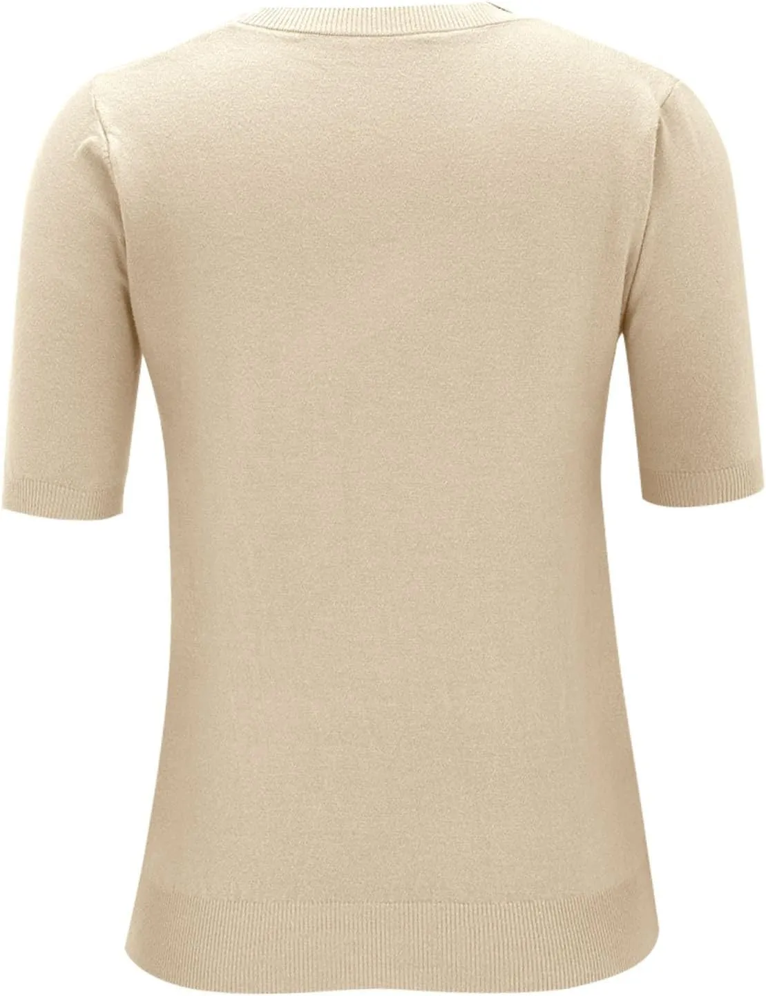 Short Sleeve Sweater for Women Trendy 2024 Soft Crewneck Knit T Shirts Casual Solid Loose Fit Cashmere Sweaters Tees